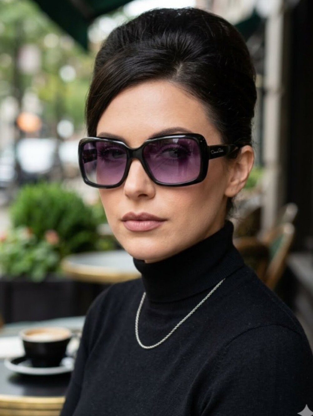 Y2K Oscar de La Renta Black Oversized Sunglasses